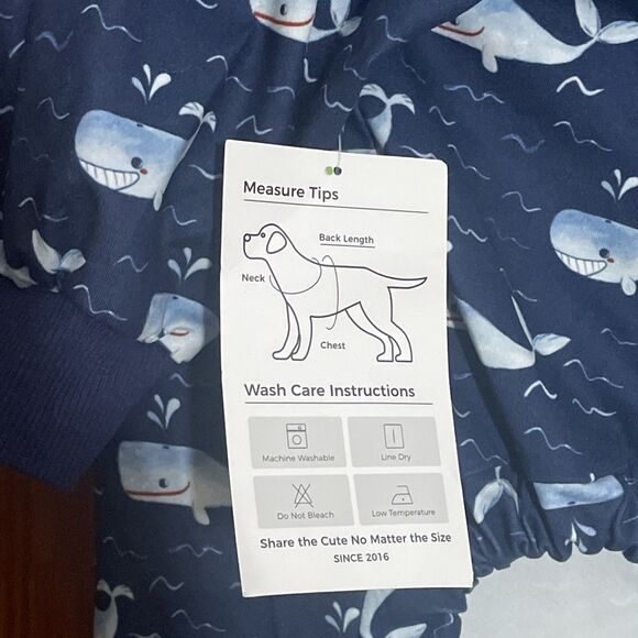 LovinPet Dog Shirt Sun Shield Shirt Ocean Whales Print Lightweight Pullover NWT - Picture 7 of 8